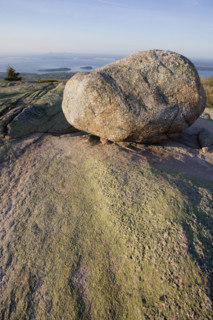 Boulder on Cadillac Mountain Acadia Maine.
