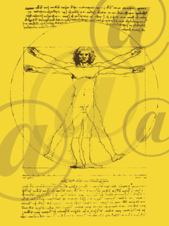 DaVinci drawing of body of man.