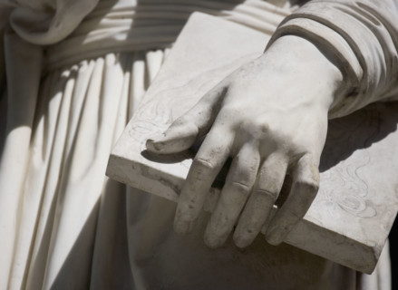 Statue of Leonardo Da Vinci Uffizi gallery Florence Italy.