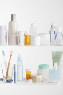 Still life of medicine cabinet.