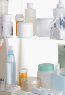 Still life of medicine cabinet.