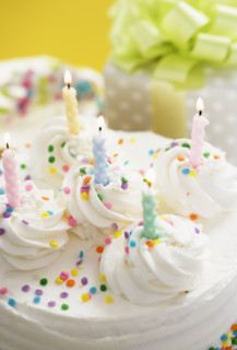 Cake and presents for special occasion.
