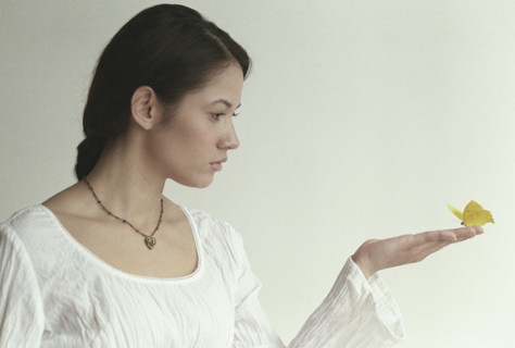 Woman with butterfly.