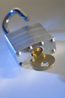 Still life of padlock.