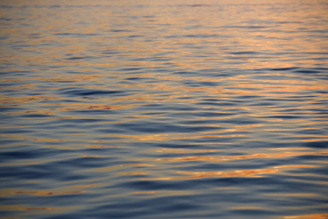 Subtle sunshine on water.