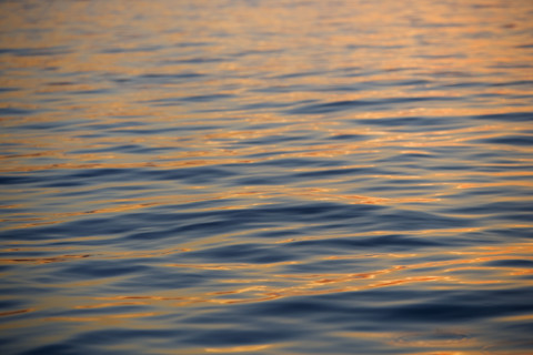 Subtle sunshine on water.