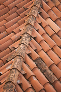 Terracotta roof tiles Italy.