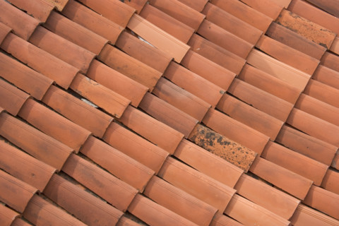 Terracotta roof tiles Italy.