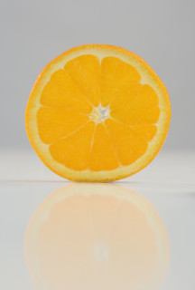 Round slice of an orange.