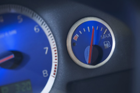 Closeup of car dashboard.