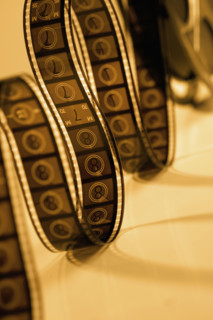 Long strip of movie film.