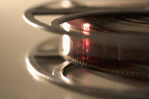 Closeup of edge of film reel.