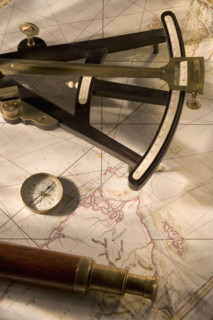 Still life of navigational instruments.