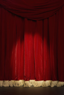 Curtain with spotlight.