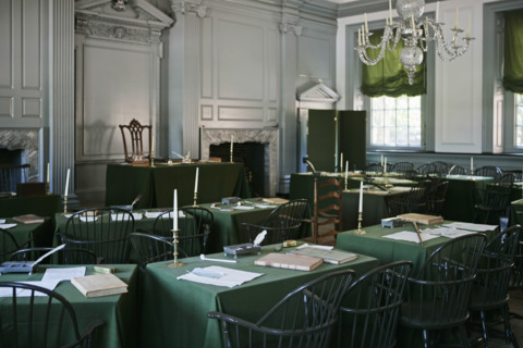 Assembly room in Independence Hall Philadelphia PA.