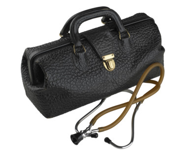 Doctor bag and stethoscope.