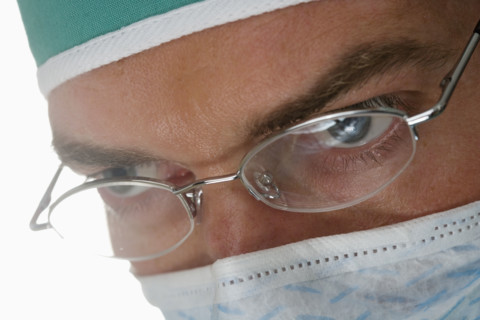 Closeup of a surgeon.