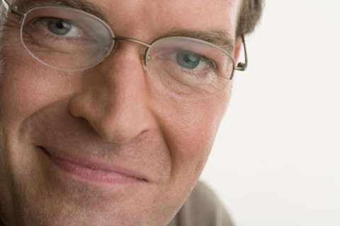 Closeup of a cheerful man.