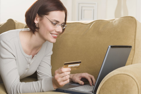 Woman shopping online.