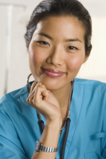 Portrait of a female medical worker.