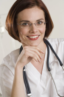 Portrait of a female medical worker.