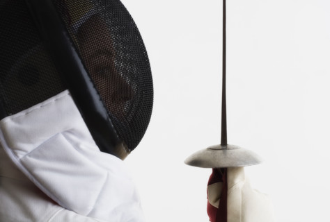 Portrait of a fencer.