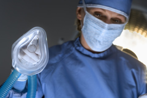 Anesthesiologist at work.