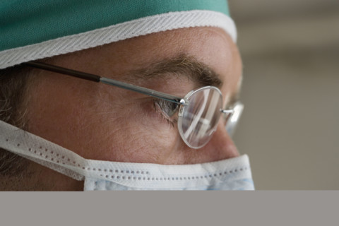 Closeup of a surgeon.