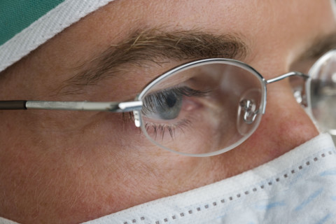 Closeup of a surgeon.