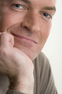 Closeup of a cheerful man.