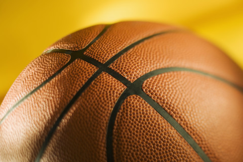 Closeup of a basketball.