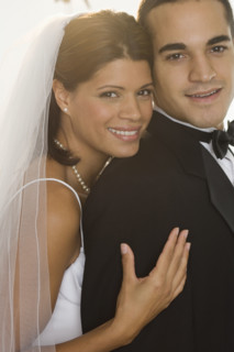 Portrait of bride and groom.