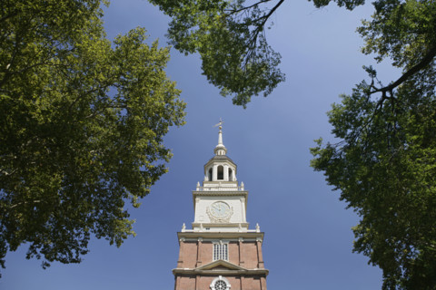 Independence Hall Tower in Philadelphia PA.