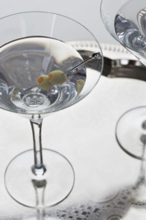 Closeup of a martini cocktail.