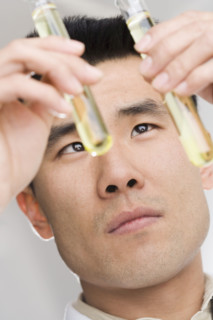 Scientist conducting an experiment.