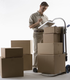 Delivery man with packages.