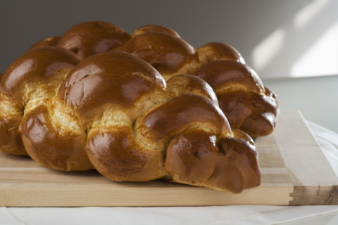 Close up of two loaves of Challah bread.