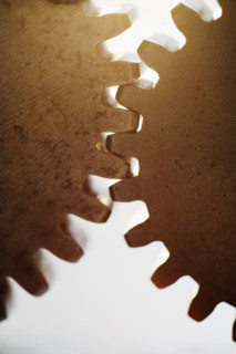 Close up of cog wheels.