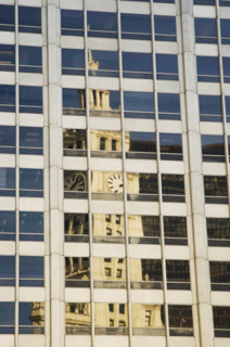 Reflection of the Wrigley Building Chicago Illinois USA.