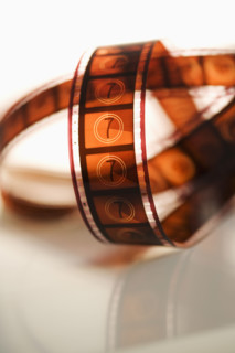 Strip of film on table indoors.