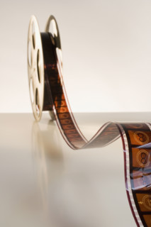 Close up of reel of movie film.