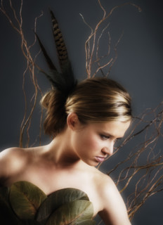 Young woman with long flowing hair.