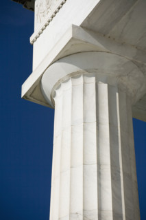Doric column at the Lincoln Memorial Washington DC USA.