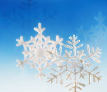 Group of artificial snowflakes .