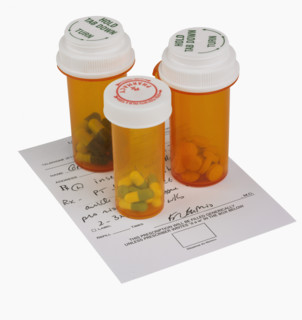 Studio shot of medication and prescription.