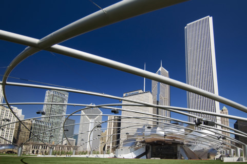 Pritzker Pavilion in Millennium Park Chicago Illinois USA.