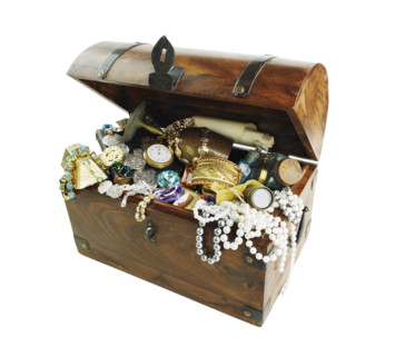 Studio shot of treasure chest .
