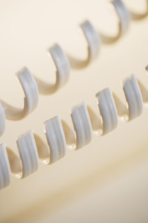 Close up of telephone cords.
