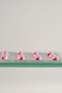 Close up of pills in bubble pack.