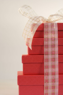 Studio shot of stacked gifts.